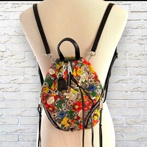 Rebecca Minkoff Julian Mini Convertible Floral Canvas Backpack, RARE Like New